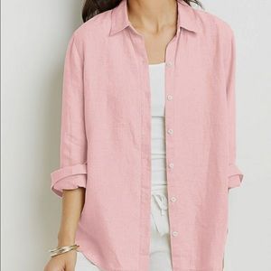 Love linen J. Jill button down shirt pink Petite